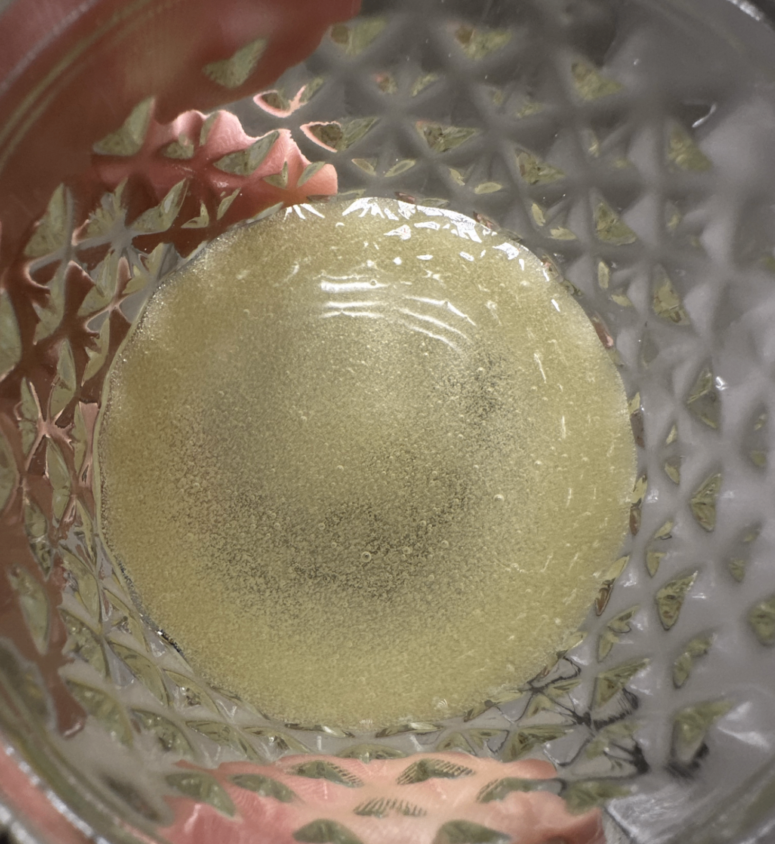 Live rosin pressed from True Heads Genetics flower, in a crystal dish